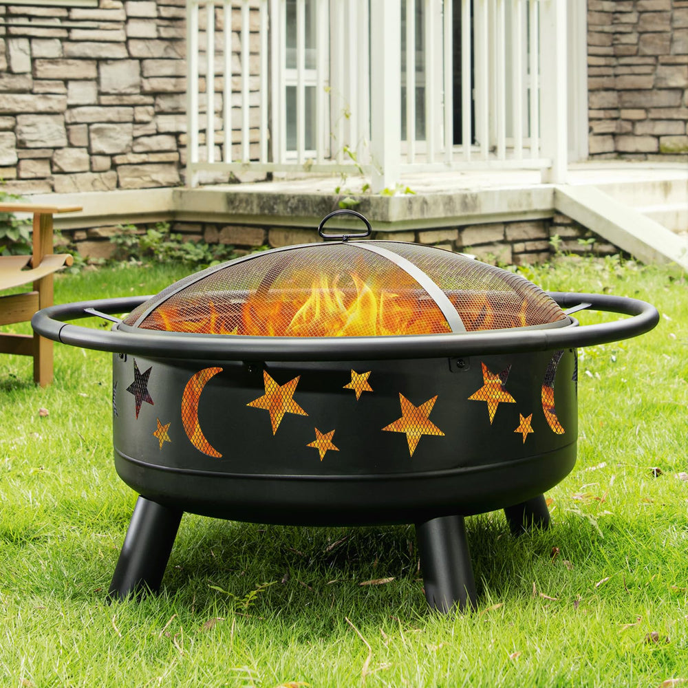 32 Inch Round Metal Wood Burning Fire Pit