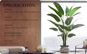 Artificial Bird of Paradise Tree — Large Faux Tropical Indoor Plant