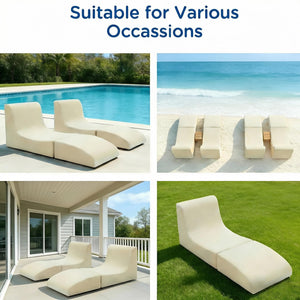 Foldable Outdoor Lounge Chair – Waterproof Bean Bag Chaise with Lumbar Support