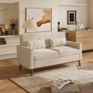 62" Button-Tufted Loveseat Sofa – Mid-Century Modern