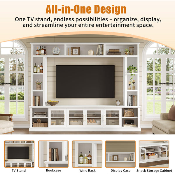 95" Wall Unit Entertainment Center for TVs up to 80"