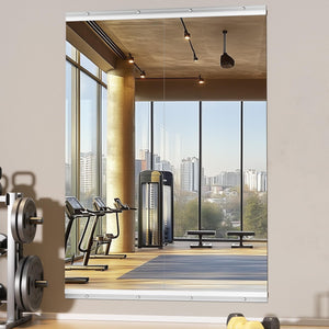 Wall-Mounted Tempered Glass Gym Mirror 55"L x 21"W – Set of 2