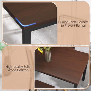 5-Piece Dining Table Set with Rattan Back Chairs