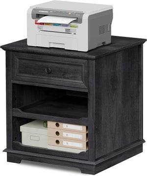 Lateral File Cabinet with Charging Station and Adjustable Shelves