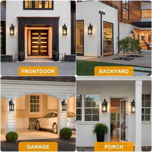 Outdoor Wall Sconce Light Fixture with Beveled Glass