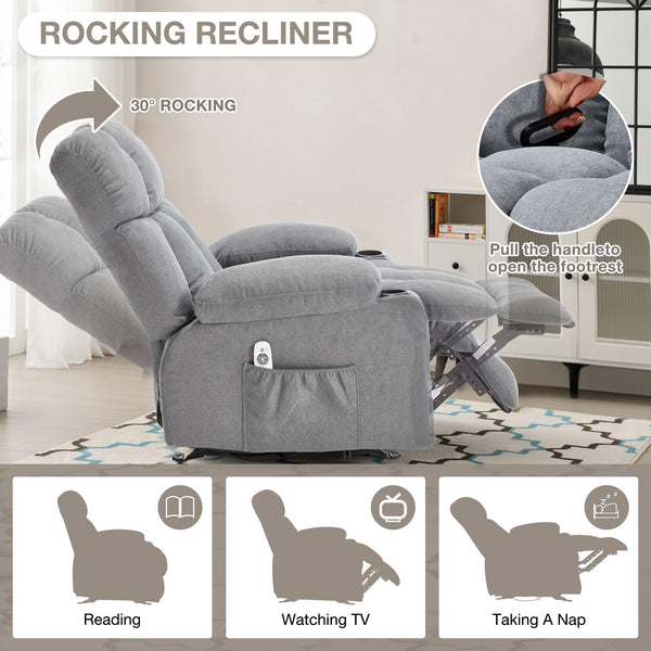 Massage Rocker Recliner Chair with Heat & Vibration