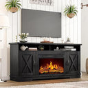 63" Farmhouse TV Stand with 26" Electric Fireplace