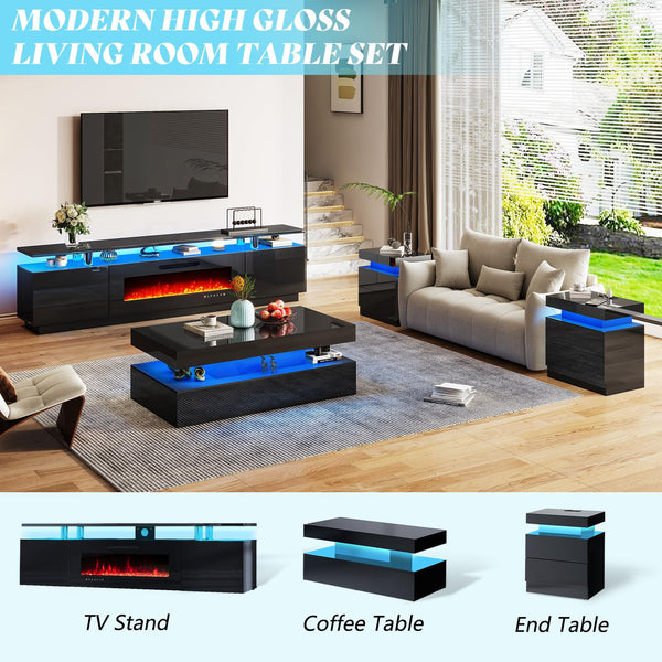 LED Coffee Table with Storage