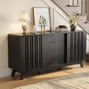 62" Sideboard Buffet Cabinet with Sliding Doors & 4 Drawers