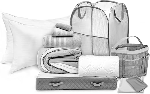 Twin XL Dorm Room Complete Bedding & Organizer Set