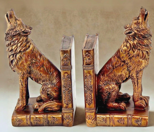 Wolf Bookends Set of 2