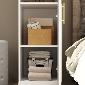 Slim Wardrobe Armoire with 2 Doors, Shelves & Hanging Rod
