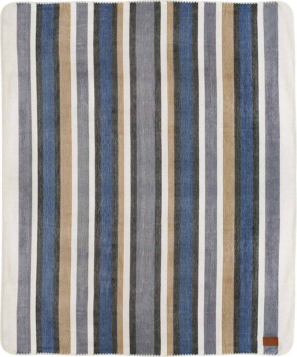 Alpaca Wool Throw Blanket 85" x 65" — Striped, Hypoallergenic