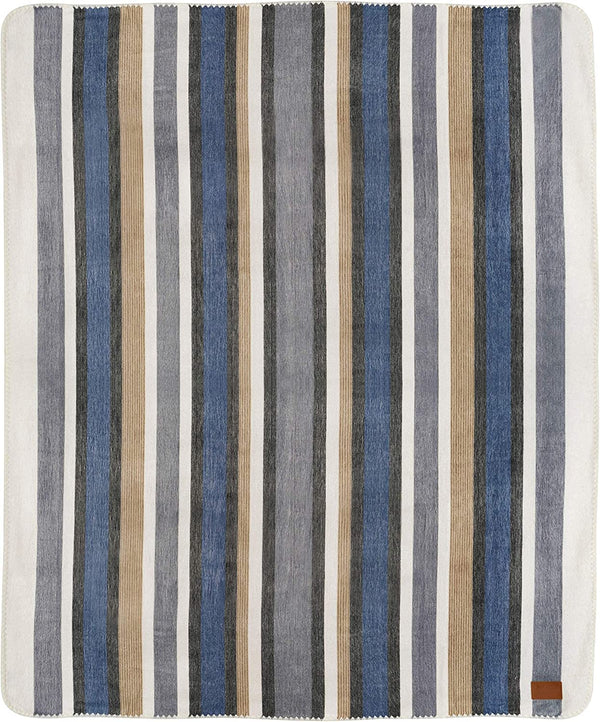 Alpaca Wool Throw Blanket 85" x 65" — Striped, Hypoallergenic