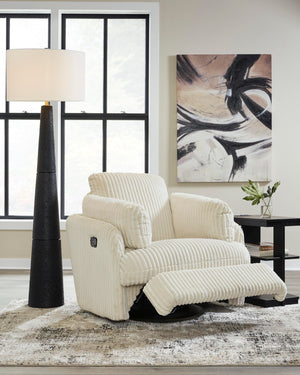 Swivel Glider Rocker Recliner with Bolster Pillows and Hidden Storage