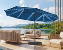 15ft LED Solar Patio Umbrella with Base
