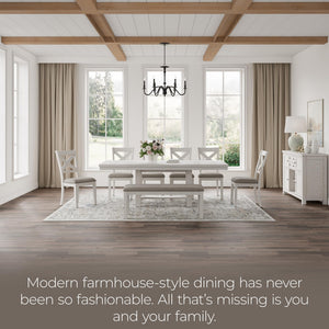 Extendable Farmhouse Dining Table with Removable Leaves – Seats 8