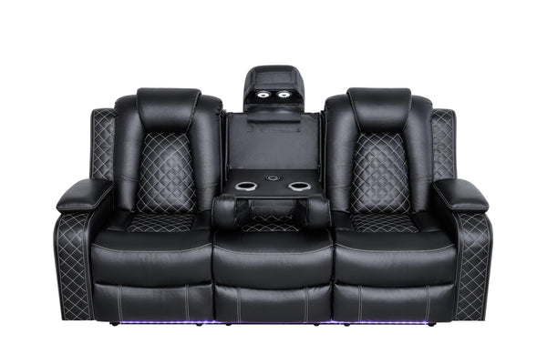 3-Piece Power Recliner Sofa Set with LED & Bluetooth