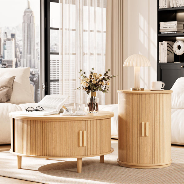 Round Lift Top Coffee Table with Storage