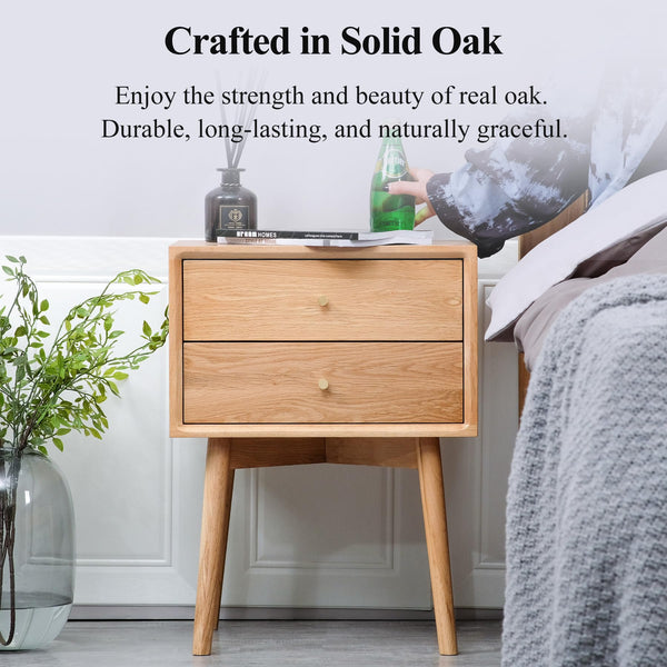Solid Wood Nightstand with Drawer
