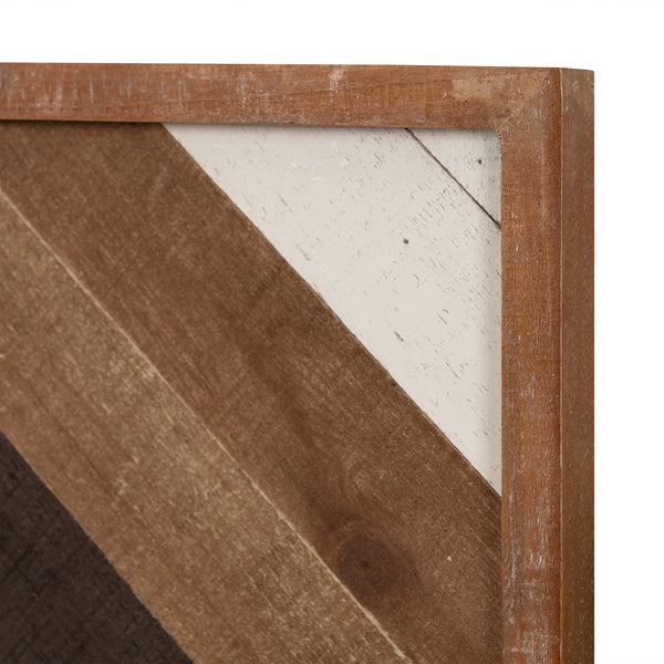 Boho Wood Wall Art Plaque Set of 3 – Geometric Rustic Decor
