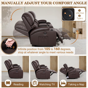 Recliner Loveseat with Massage & Heat