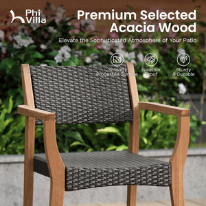 9-Piece Acacia Wood Outdoor Dining Set with Extendable Table