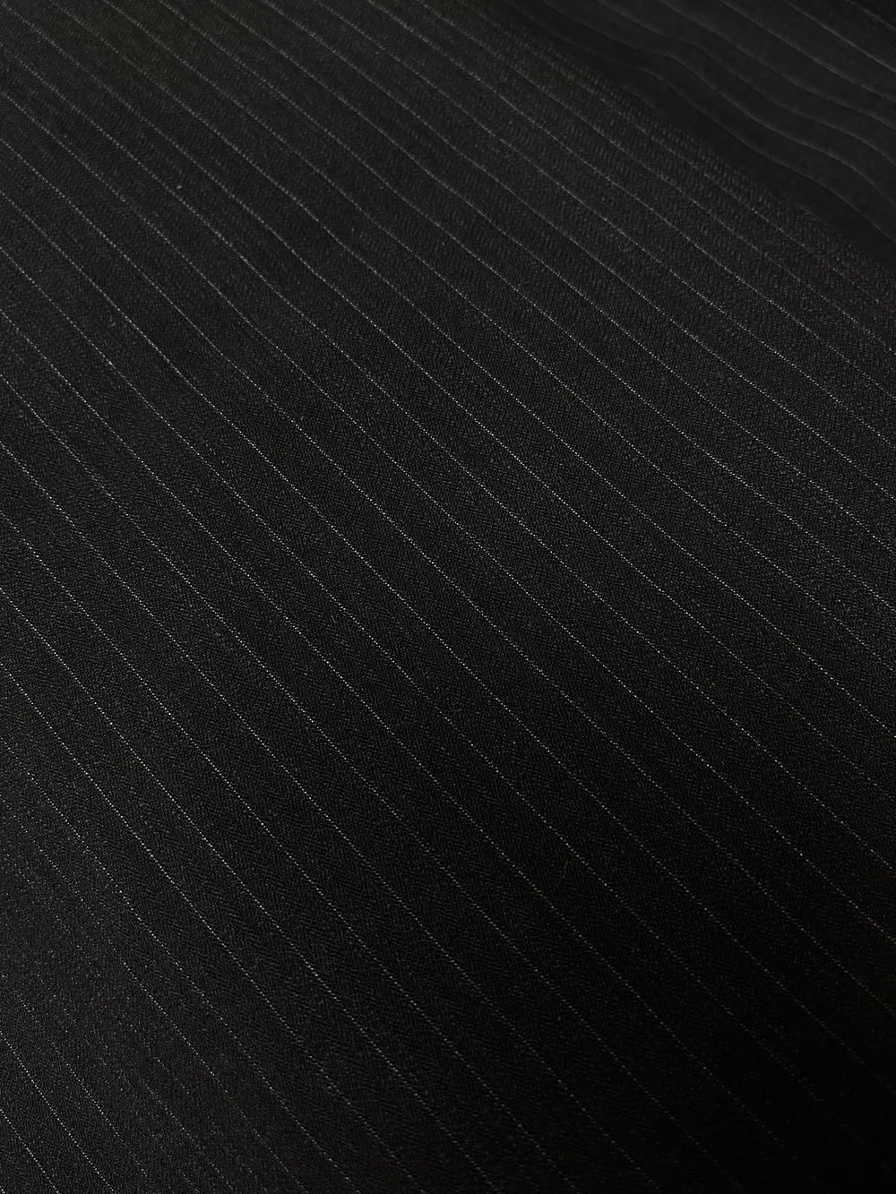 Wool Suiting Fabric by the Yard – Charcoal Black & Gray Pinstripes