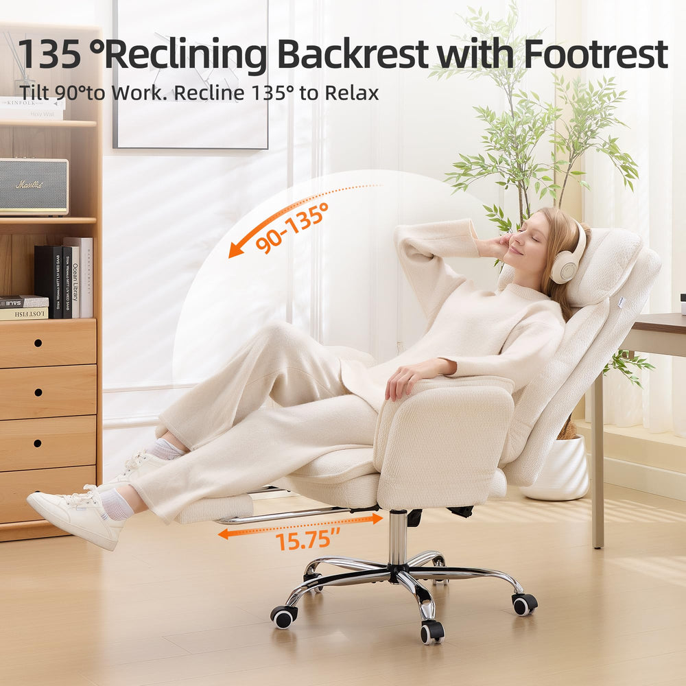 Criss Cross Office Chair with Footrest and Flip Armrests