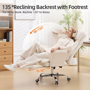 Criss Cross Office Chair with Footrest and Flip Armrests