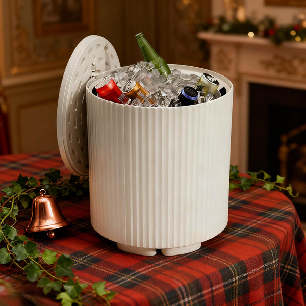 Outdoor Cooler Side Table with Removable Lid and Storage