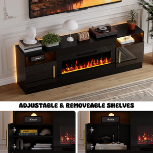 70-Inch Electric Fireplace TV Stand with LED Console