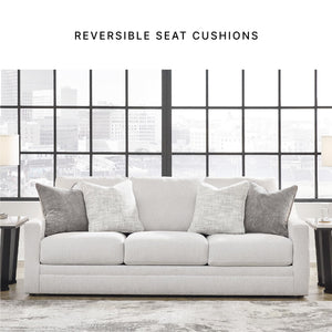 Contemporary Light Gray Sofa with Accent Pillows