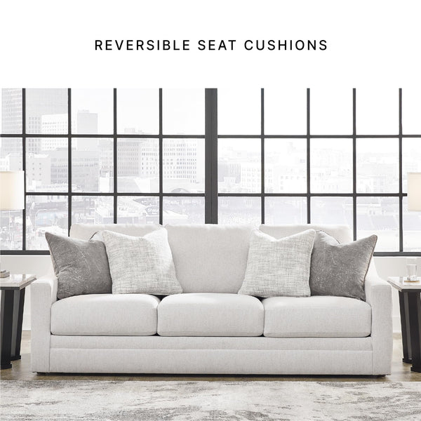 Contemporary Light Gray Sofa with Accent Pillows