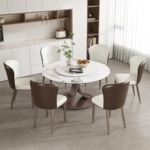 Oval Sintered Stone Dining Table Set with Stainless Steel Base