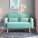 Mid-Century Modern Loveseat Sofa – 2-Seater Upholstered Couch with Wood Legs