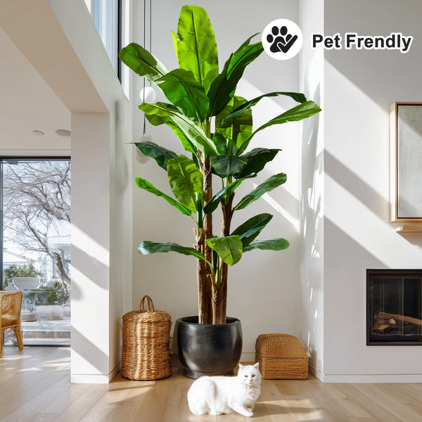 Tall Artificial Banana Tree — Indoor Outdoor Faux Tropical Plant