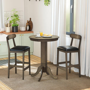 3-Piece Round Bar Table Set with 2 Stools
