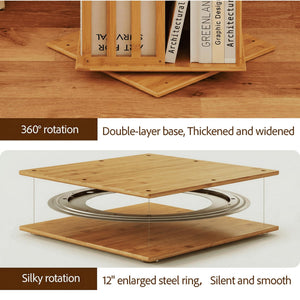 6-Tier 360° Rotating Bookshelf Tower