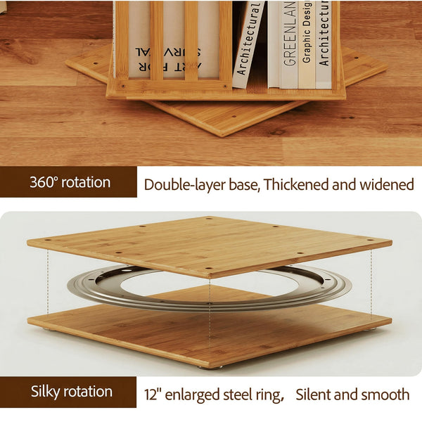 6-Tier 360° Rotating Bookshelf Tower