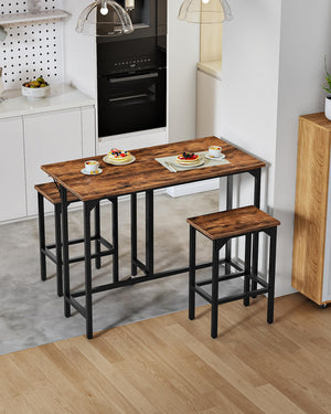 Folding Bar Table and 2-Stool Set