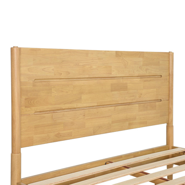 Solid Wood Platform Bed Frame with Headboard | No Box Spring Needed