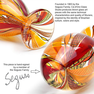 Hand Blown Glass Vases Set of 2 — Boho Murano Style Art Glass