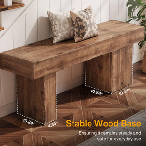 Solid Wood Farmhouse Bench 47"