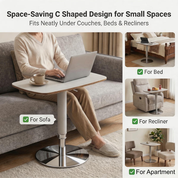 Adjustable Height 360° Swivel TV Tray Table