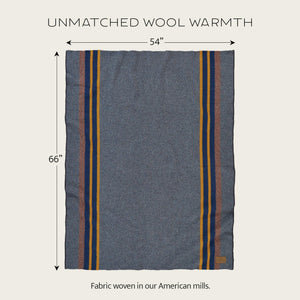 Wool Throw Blanket 54 x 66 Inch — Wool Cotton Blend, Indoor Outdoor