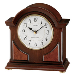 Brown Wooden Mantel Clock with Chime