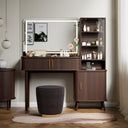51" Fluted Makeup Vanity Desk with Mirror & Lights