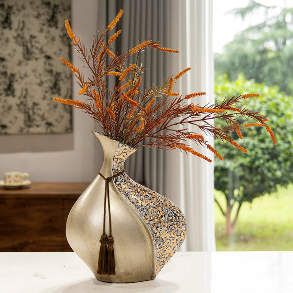 Large Ceramic Boho Vase for Home Decor – 15 Inch Decorative Pottery Vase