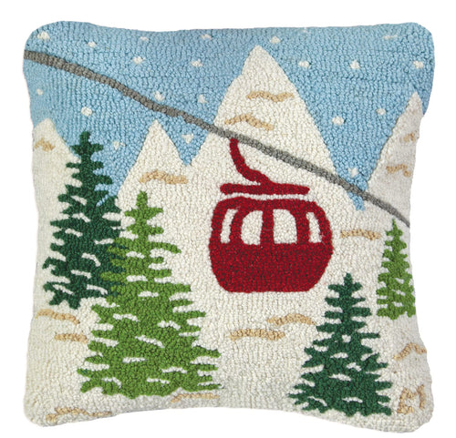 Wool Decorative Throw Pillow 18x18 – Red and White